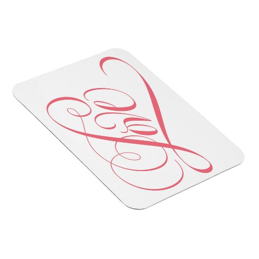 Elegant roze Fancy LOVE script waarmee je het hart Magneet (Rechterzijde)