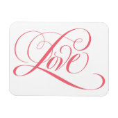 Elegant roze Fancy LOVE script waarmee je het hart Magneet (Horizontaal)