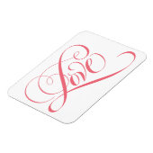 Elegant roze Fancy LOVE script waarmee je het hart Magneet (Linkerzijde)