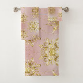 Elegant roze feestdag Snowflakes sterren Kerstmis Bad Handdoek (Insitu)