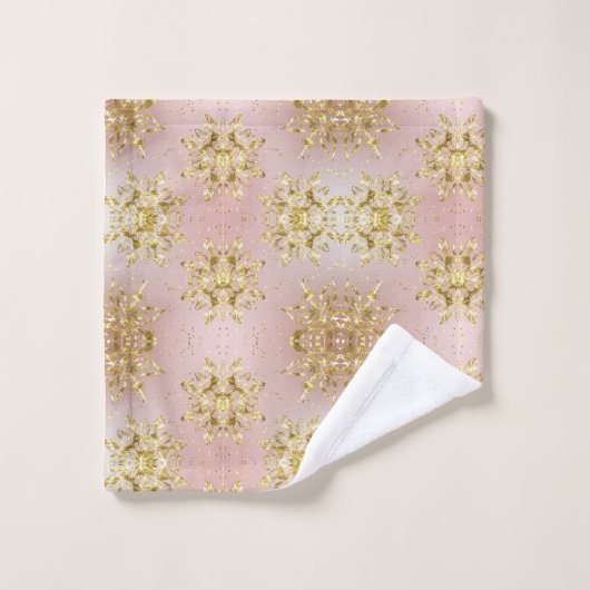 Elegant roze feestdag Snowflakes sterren Kerstmis Bad Handdoek (Wasdoekje)