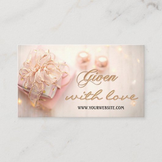 Elegant roze Feestdagen Cadeaubon Kortingskaartje (Voorkant)