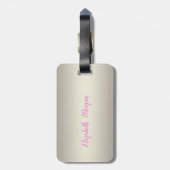 Elegant roze flamigo - Shiny Folie Confetty Diamon Bagagelabel (Achterkant verticaal)