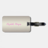 Elegant roze flamigo - Shiny Folie Confetty Diamon Bagagelabel (Achterkant horizontaal)