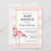 Elegant roze flamingo Baby Shower Invitations Kaart (Voorkant)