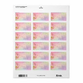 Elegant roze flamingo Confetti Holographic Etiket (Full Sheet)