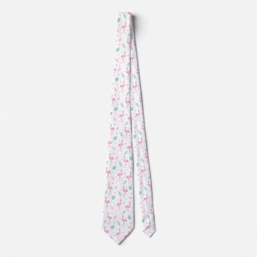 Elegant roze flamingo Exotic Pattern Stropdas (Voorkant)