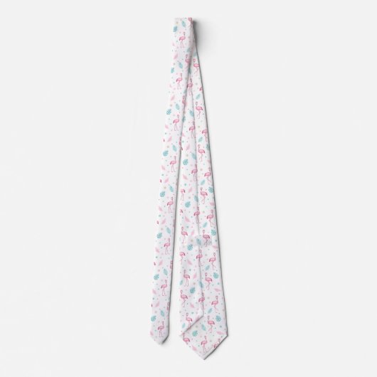 Elegant roze flamingo Exotic Pattern Stropdas (Achterkant)