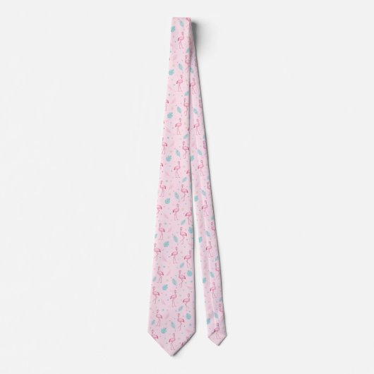 Elegant roze flamingo Exotic Pattern Stropdas (Voorkant)