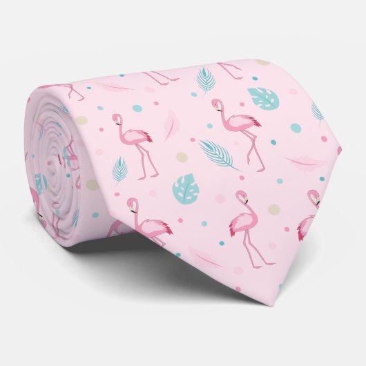Elegant roze flamingo Exotic Pattern Stropdas (Opgerold)