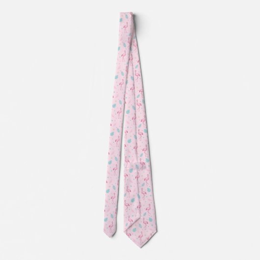 Elegant roze flamingo Exotic Pattern Stropdas (Achterkant)