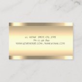 Elegant roze flamingo Gold Stripes Visitekaartje (Achterkant)