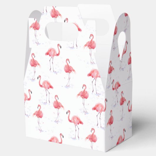 Elegant roze flamingo patroon bedankdoosjes (Geopend)