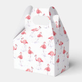 Elegant roze flamingo patroon bedankdoosjes (Voorkant Zijde)