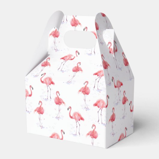 Elegant roze flamingo patroon bedankdoosjes (Voorkant Zijde)