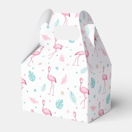 Elegant roze Flamingo patroon Bedankdoosjes (Achterkant)