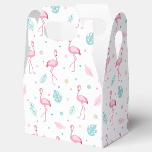 Elegant roze Flamingo patroon Bedankdoosjes (Geopend)