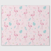 Elegant roze Flamingo patroon Cadeaupapier (Vlak)