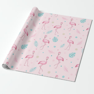 Elegant roze Flamingo patroon Cadeaupapier