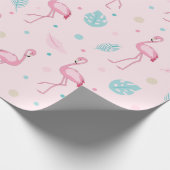 Elegant roze Flamingo patroon Cadeaupapier (Hoek)