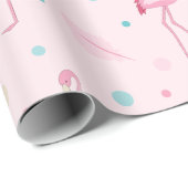 Elegant roze Flamingo patroon Cadeaupapier (Rol Hoek)