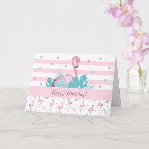 Elegant Roze Flamingo Patroon Kaart
