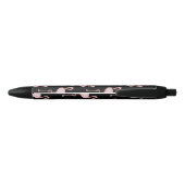 Elegant Roze Flamingo Patroon Script Naam Monogram Blauwe Inkt Pen (Achterkant)