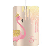 Elegant roze flamingo, Roos Gold, Glitter Drives Luchtverfrisser (Voorkant)