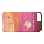 Elegant roze flamingo Surreal Pastels personaliser Case-Mate iPhone Case (Achterkant (Horizontaal))