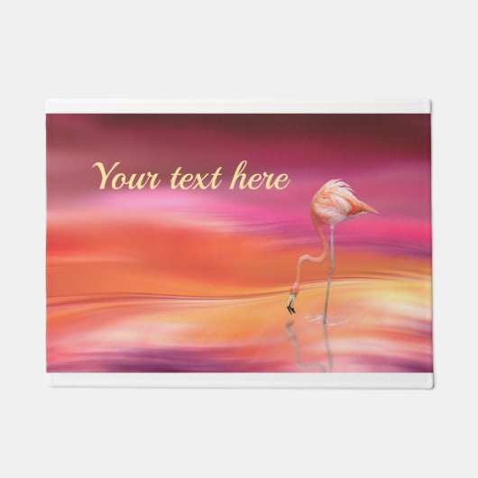 Elegant roze flamingo Surreal Pastels personaliser Deurmat (Voorkant)