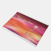 Elegant roze flamingo Surreal Pastels personaliser Deurmat (Schuin)