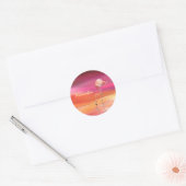 Elegant roze flamingo Surreal Pastels personaliser Ronde Sticker (Envelop)
