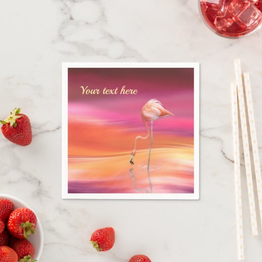 Elegant roze flamingo Surreal Pastels personaliser Servet (Insitu)