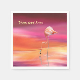 Elegant roze flamingo Surreal Pastels personaliser Servet