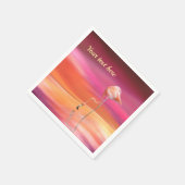 Elegant roze flamingo Surreal Pastels personaliser Servet (Hoek)