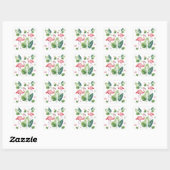      Elegant roze flamingo Tropical Leaves Pattern Vierkante Sticker (Vel)