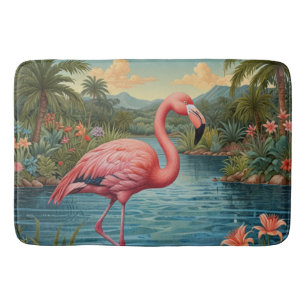 Elegant roze flamingo tropisch paradijs badmat
