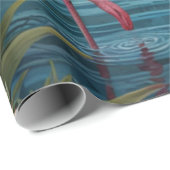 Elegant roze flamingo tropisch paradijs cadeaupapier (Rol Hoek)