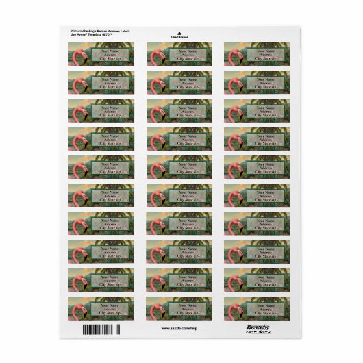 Elegant roze flamingo tropisch paradijs etiket (Full Sheet)