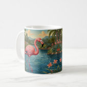 Elegant roze flamingo tropisch paradijs koffiemok (Voorkant links)