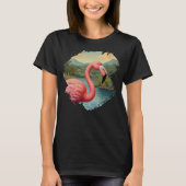 Elegant roze flamingo tropisch paradijs t-shirt (Voorkant)