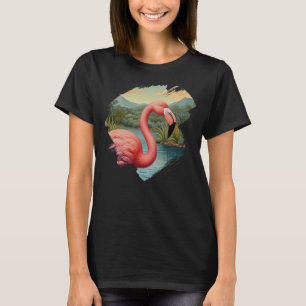 Elegant roze flamingo tropisch paradijs t-shirt