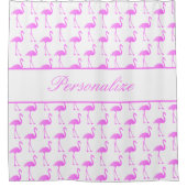 Elegant roze flamingo vogeldier print aangepast douchegordijn (Voorkant)