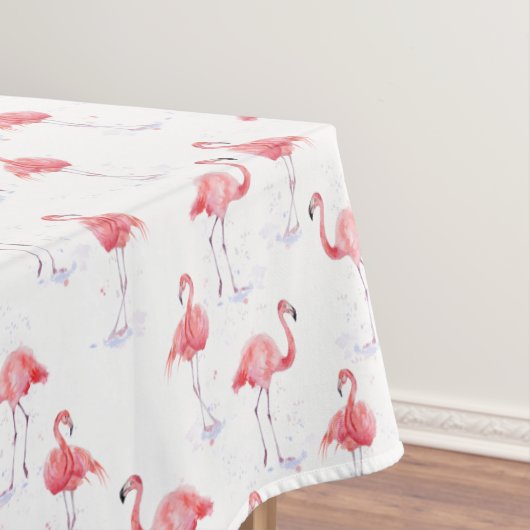 Elegant roze flamingo Waterverf Patroon Tafelkleed (Voorbeeld)