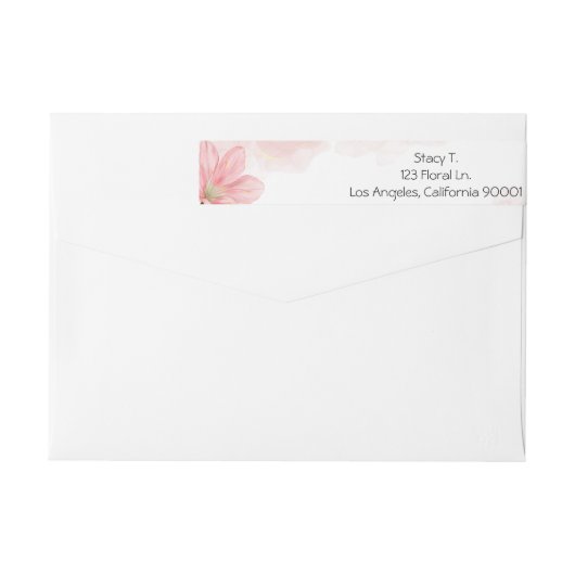 Elegant roze flesje rond etiket (Achterkant)