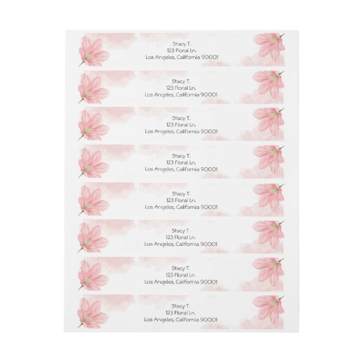 Elegant roze flesje rond etiket (Vel)