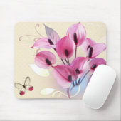 elegant roze floraal muismat (Met muis)