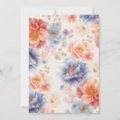 Elegant roze Floral 40e verjaardag Kaart (Achterkant)