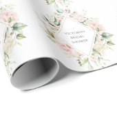 Elegant roze Floral - Aangepast Vrijgezellenfeest Cadeaupapier (Rol Hoek)