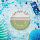 Elegant roze Floral Accented Round Papieren Bordje (Feest)